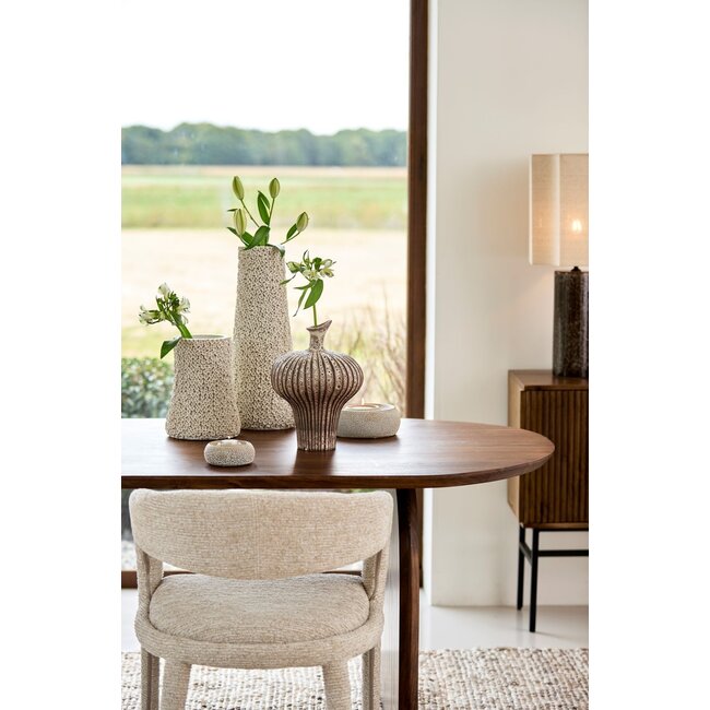 Light & Living Vaas deco 23x22x32,5 cm NEVANO mat donker bruin+crème