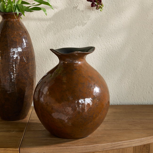 Riviera Maison Lunaro Vase Wide Forest Brown