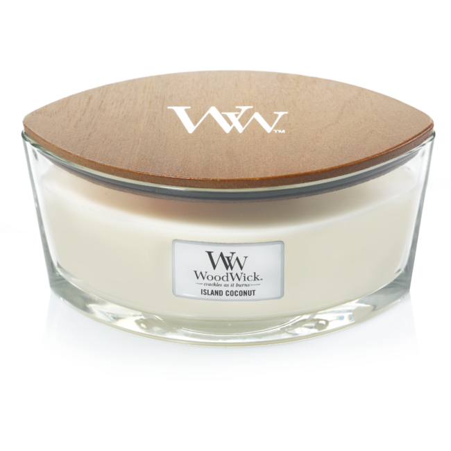 Woodwick Island Coconut Ellipse WoodWick® HearthWick Flame© 50h
