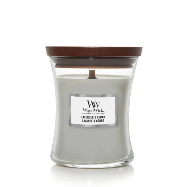 Woodwick Lavender & Cedar Medium Candle WoodWick© 60h.