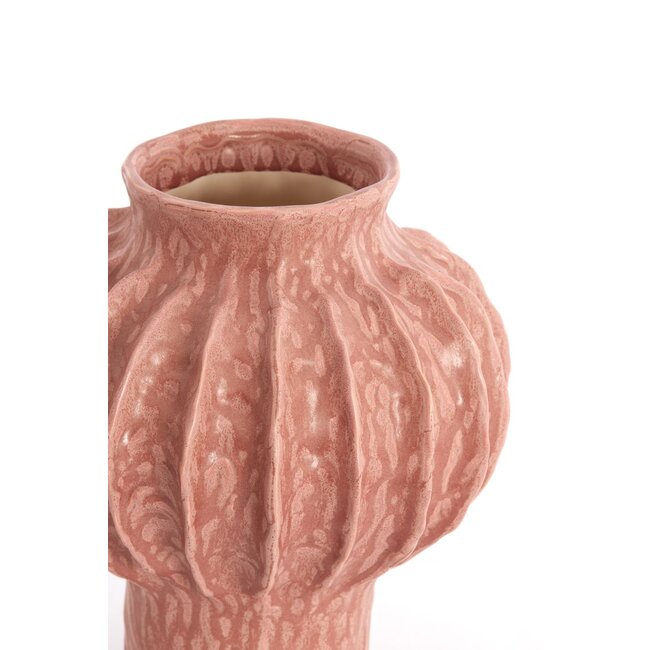Light & Living Vaas Deco Ø20X24 Cm Hakone keramiek koraal-Rood