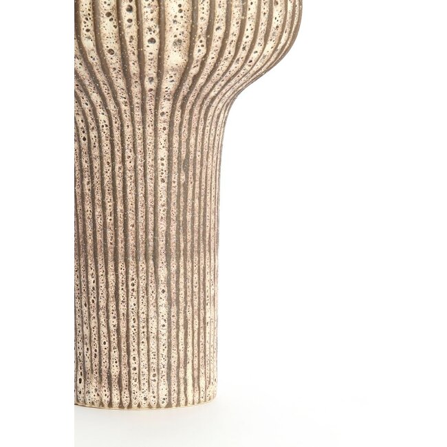 Light & Living Vaas deco Ø23,5x42,5 cm NEVANO mat donker bruin+crème