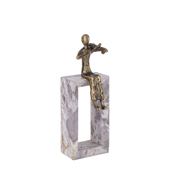 PTMD Aleria Gold casted alu violin lady on marble base