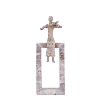PTMD Aleria Beige casted alu violin lady on marble base
