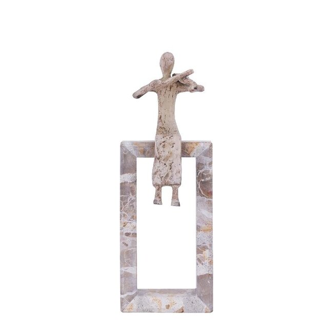 PTMD Aleria Beige casted alu violin lady on marble base
