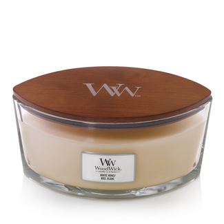 Woodwick White Honey Ellipse WoodWick© HearthWick Flame© 50h