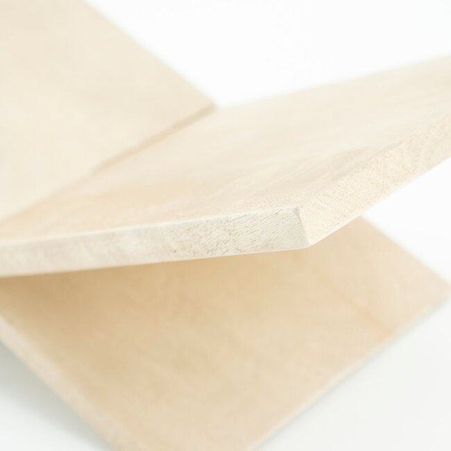 By-Boo Boekenstandaard Tee: Natuurlijk Mangohout (47 cm)