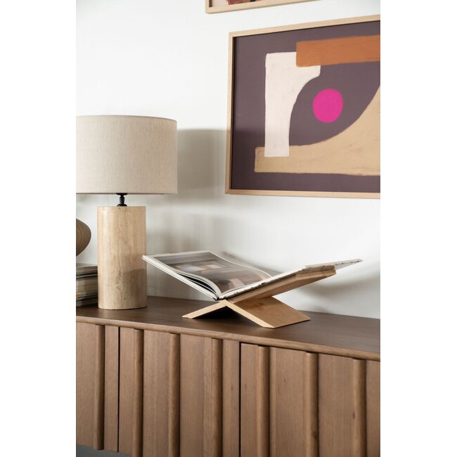 By-Boo Boekenstandaard Tee: Natuurlijk Mangohout (47 cm)