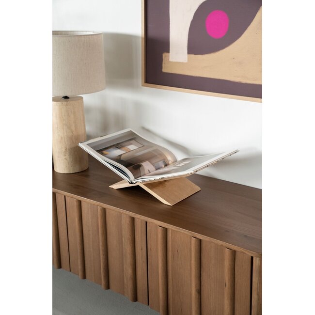 By-Boo Boekenstandaard Tee: Natuurlijk Mangohout (47 cm)