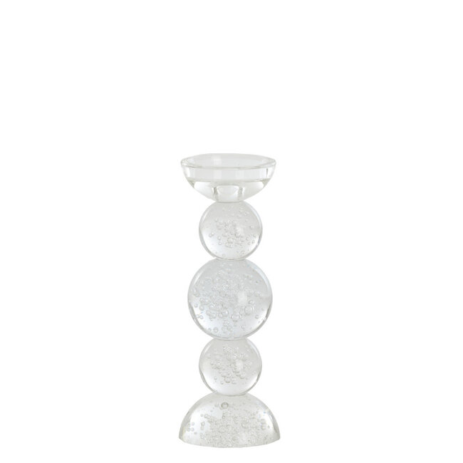 Light & Living Kaarsenhouder Ø10x26,5 cm ITINGA glas bubbel helder