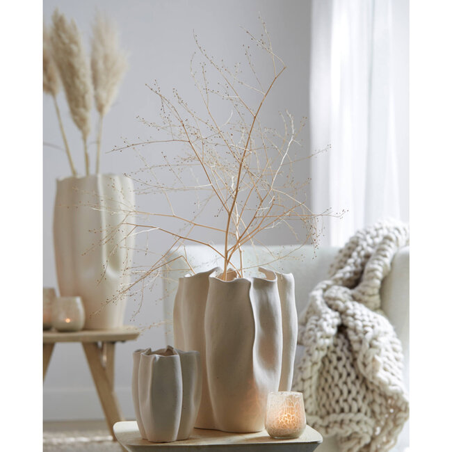 Light & Living Vaas deco 15x14,5x19 cm SANGULI keramiek crème