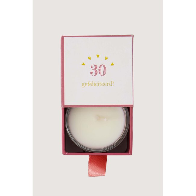 Zusss Geurkaars glas in doosje 30 gefeliciteerd