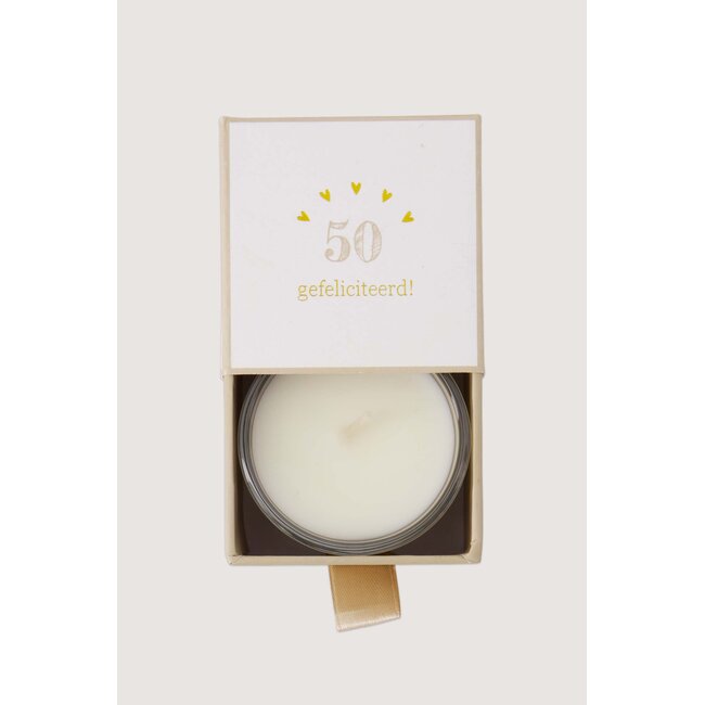 Zusss Geurkaarsglas in doosje 50 gefeliciteerd