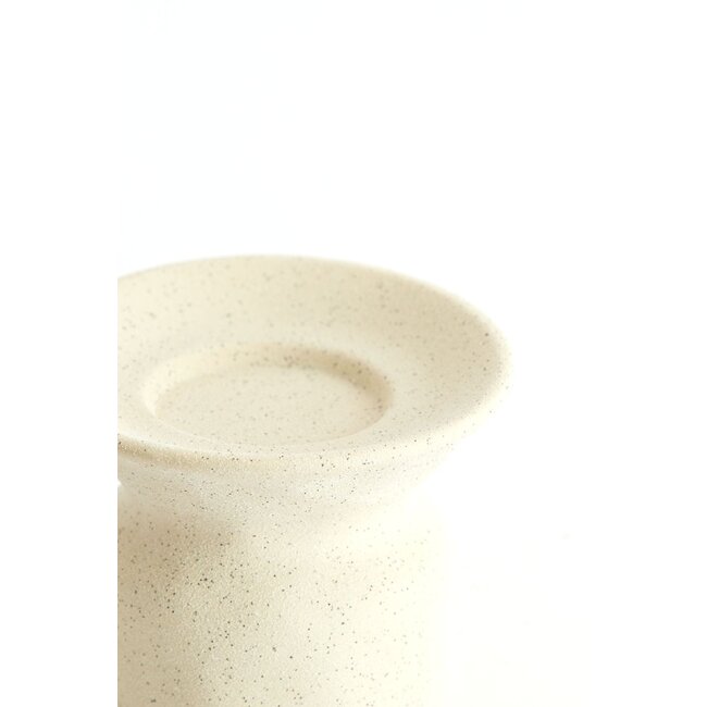 Light & Living Kaarsenhouder Ø12x9 cm ATRANI keramiek mat crème