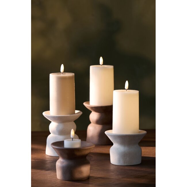 Light & Living Kaarsenhouder Ø12x9 cm ATRANI keramiek mat crème