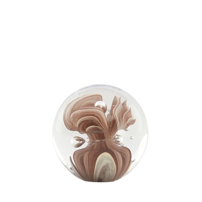Light & Living Ornament Ø10x10 cm BREON glas bruin+crème