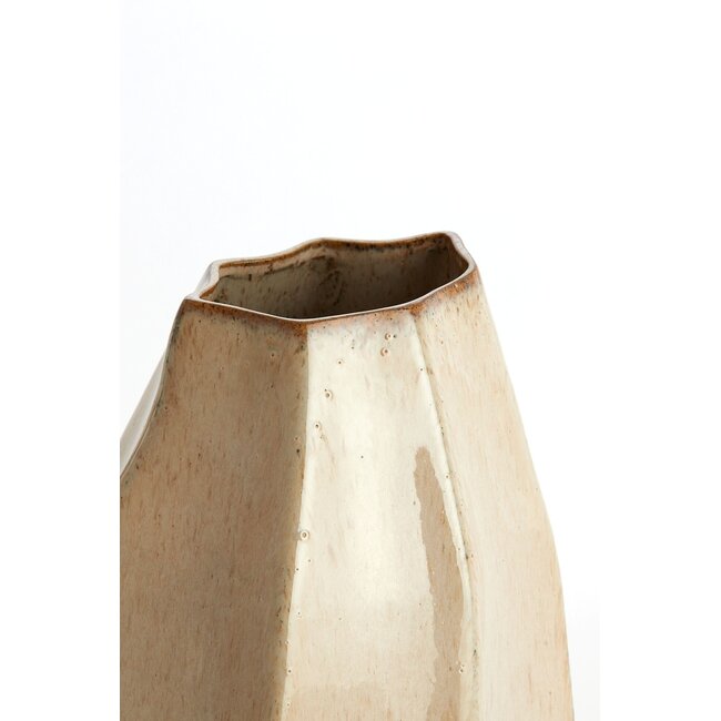Light & Living Vaas Deco 25,5X22X27 Cm Chiado Glans Beige