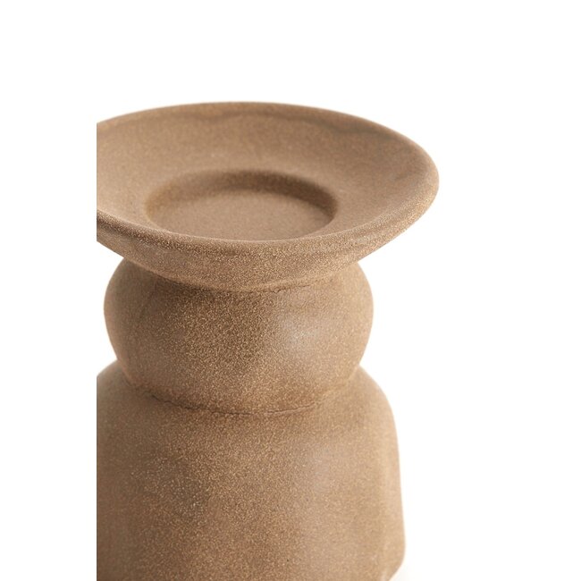 Light & Living Kaarsenhouder Ø11,5x12,5 cm ATRANI keramiek mat bruin