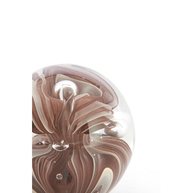 Light & Living Ornament Ø8x8 cm BREON glas bruin+crème