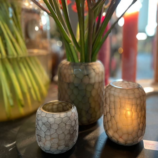 MD T-light holder L Ø14x17 cm – Light Smoke