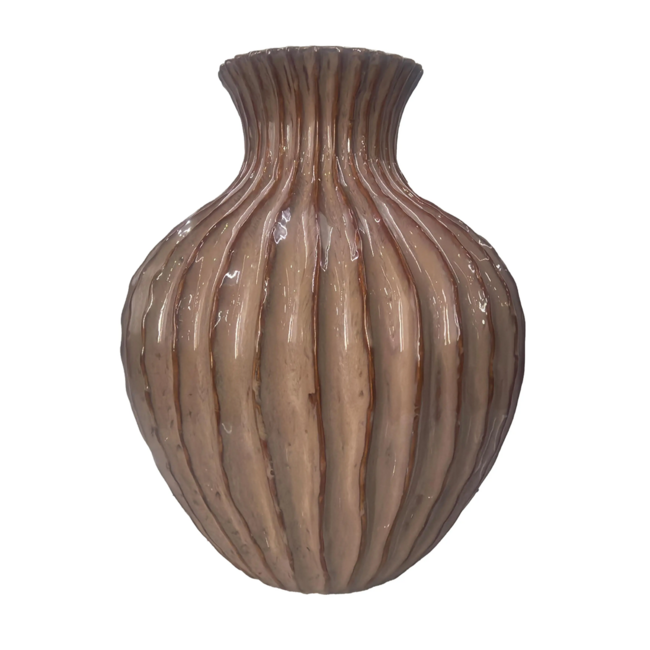 Colmore Vaas LEILA ceramic Ø33x38cm mixed brown