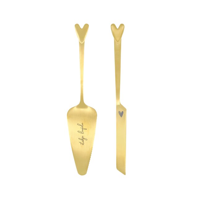 Zusss Taartschep en taartmes set goud