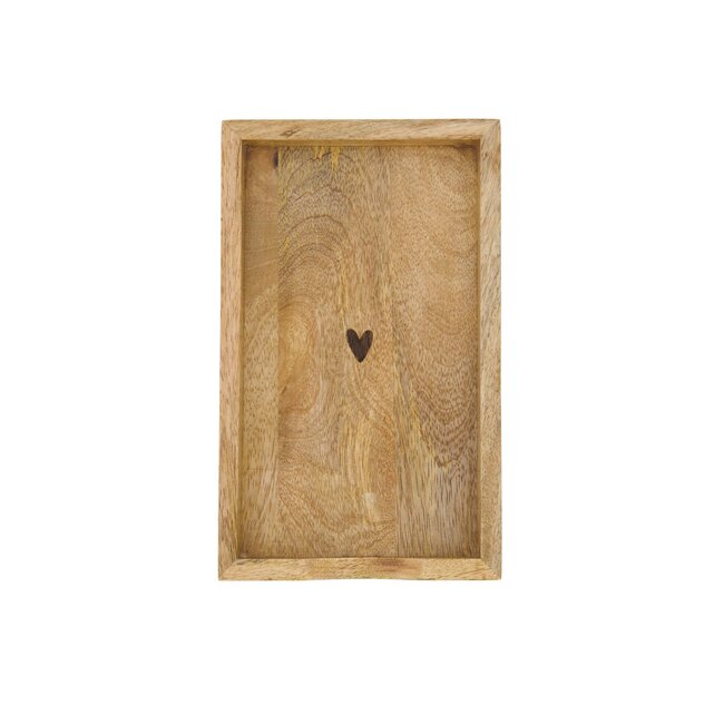 Zusss Servethouder hout hartje 11x20cm naturel