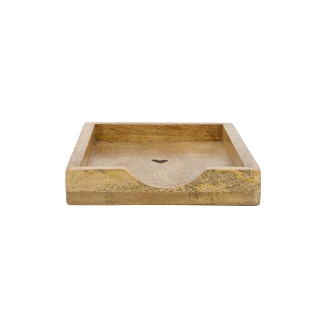 Zusss Servethouder hout hartje 11x20cm naturel