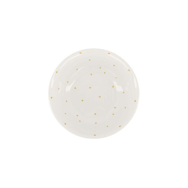 Zusss Schaal melamine hartjes M wit/oker
