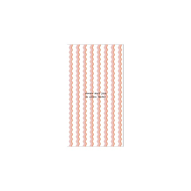 Zusss Servetten met jou is alles leuker 11x20cm wit/roze