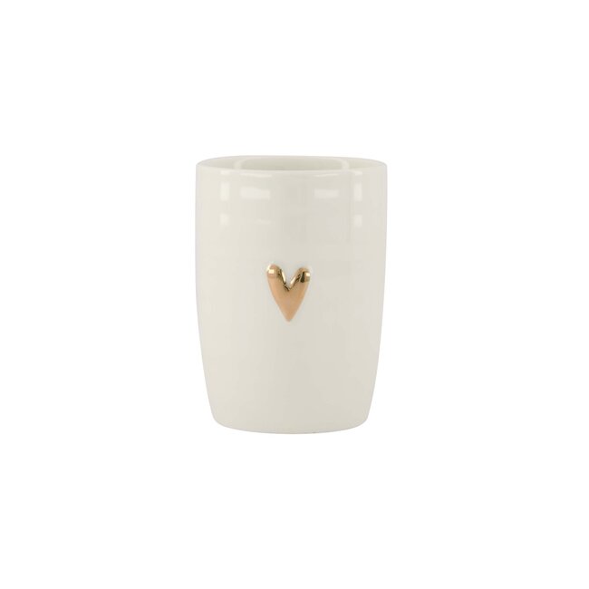 Zusss Koffiemok hartje wit/goud