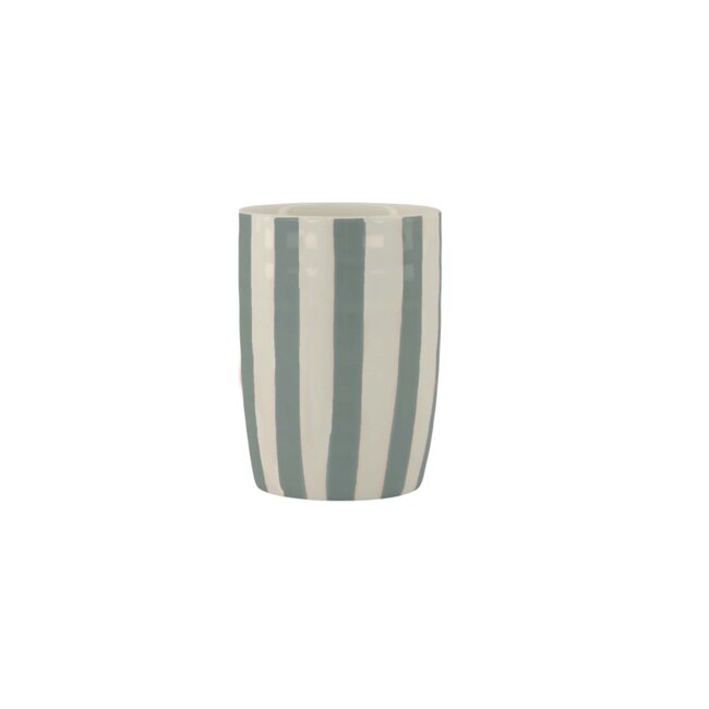 Zusss Koffiemok streep wit/grijsblauw