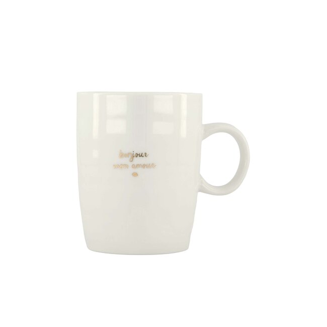 Zusss Theemok bonjour mon amour wit/goud