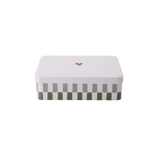 Zusss Koekblik hartje rood/grijs/groen