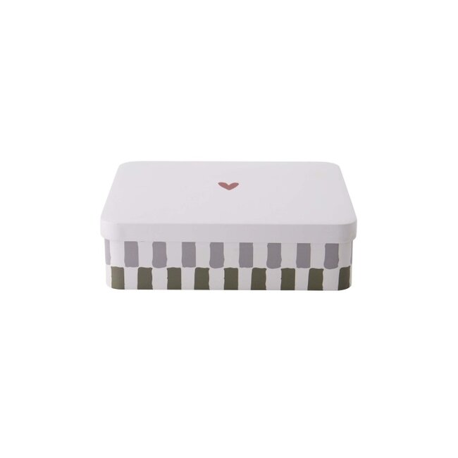 Zusss Koekblik hartje rood/grijs/groen