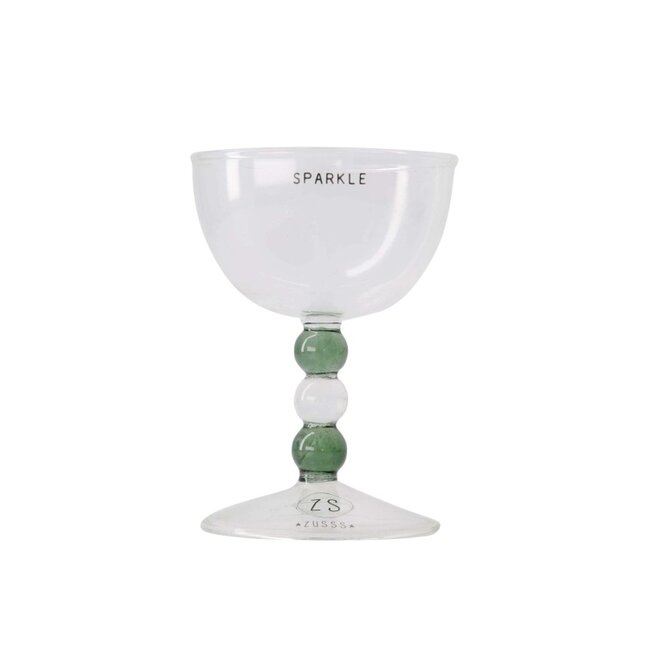 Zusss Wijnglas sparkle transparant