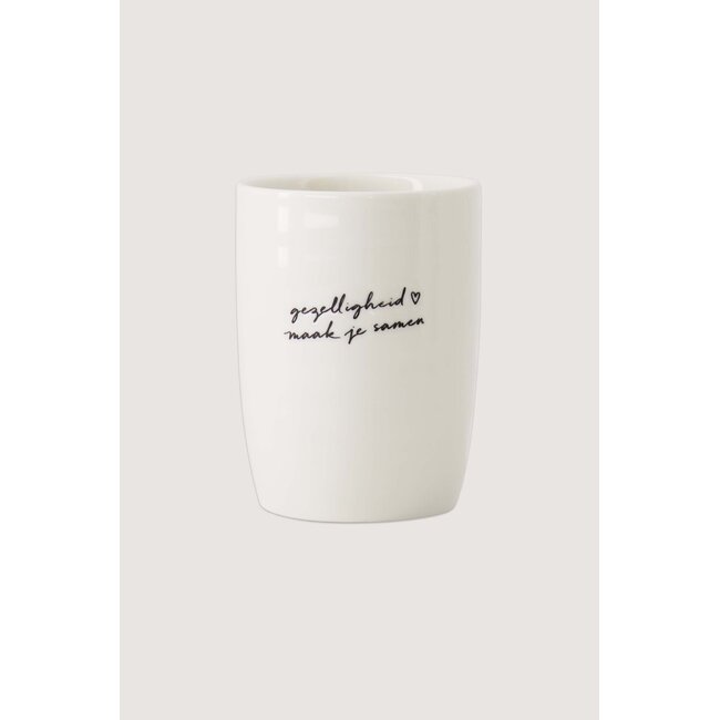Zusss Koffiemok gezelligheid wit / zwart
