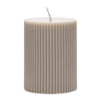 Riviera Maison Fine Rib Pillar Candle flax 7x9