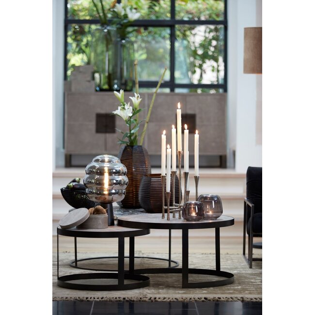 Light & Living Tealight Ø20x18 cm NURIA smoked glass