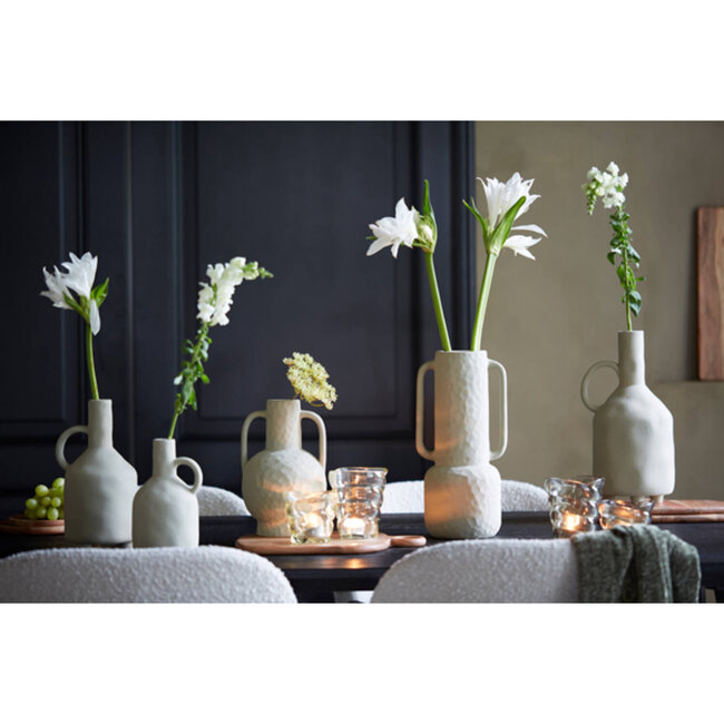 Light & Living Theelicht 10,5x7x12,5 cm MALEA glas licht grijs