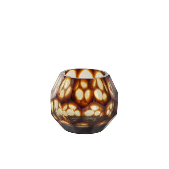 Light & Living Theelicht Ø10x9 cm ELIZA glas bruin-helder