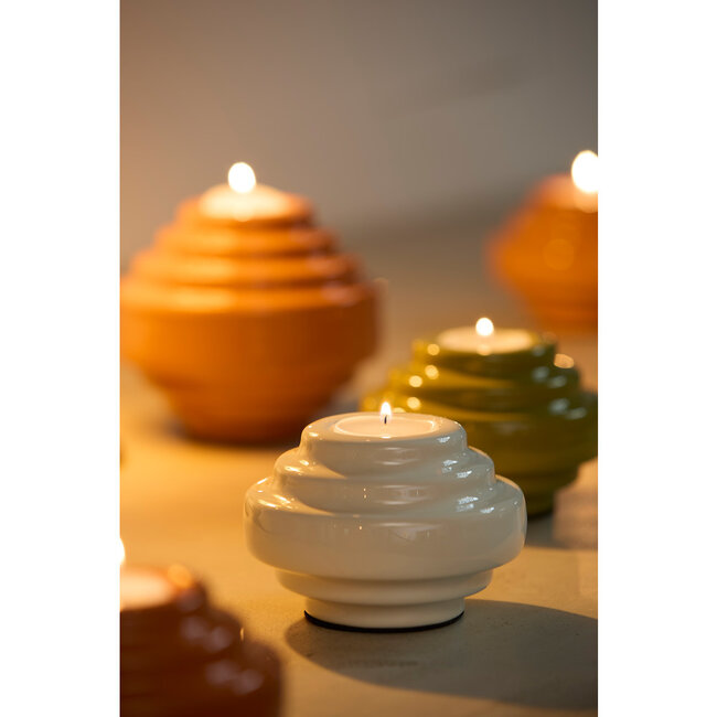 Light & Living Theelicht Ø11x7,5 cm WANHATI glans crème