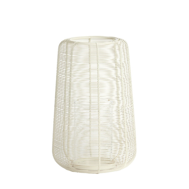 Light & Living Windlicht Ø19,5x30 cm ADETA mat crème + glas