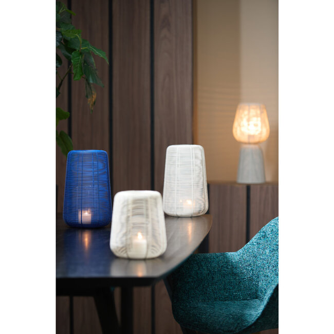 Light & Living Windlicht Ø19,5x30 cm ADETA mat crème + glas