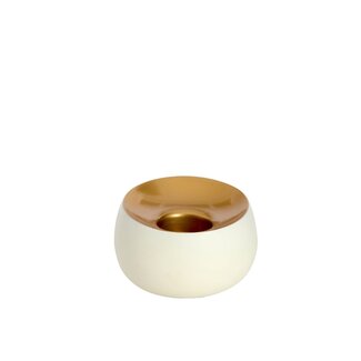 Light & Living Theelicht Ø12x9 cm VEROLI mat crème+goud