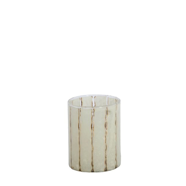 Light & Living Theelicht Ø10x13 cm DRINO glas transparant+wit