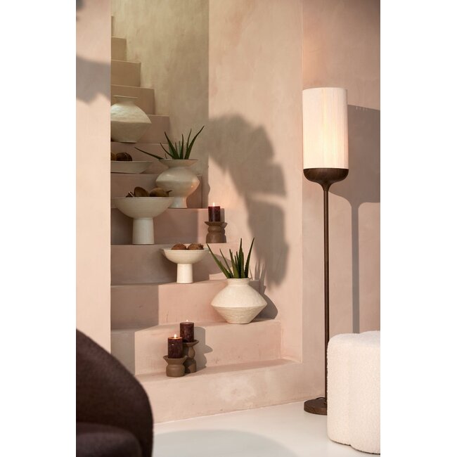 Light & Living Kaarsenhouder Ø12,5x15 cm ATRANI keramiek mat bruin