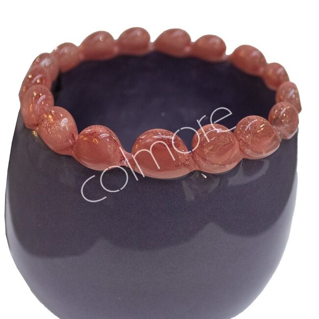 Colmore Handgeblazen votive handgeblazen paars met roze rand glas 9x9x9