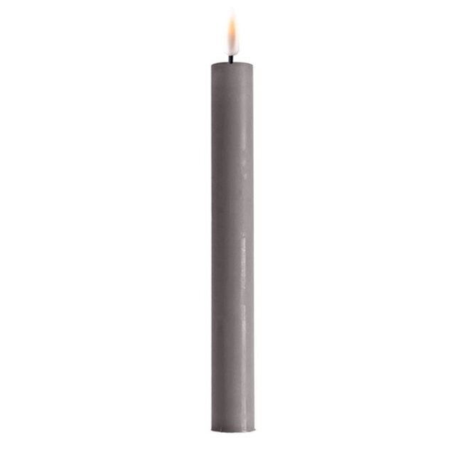 Deluxe Homeart Grey LED Dinner Candle 2 stuks Ø9.2,2 x 24 cm