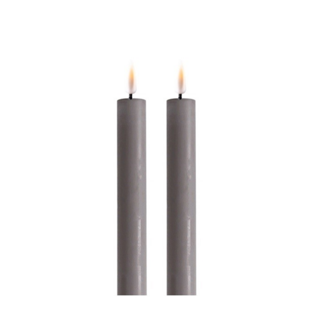 Deluxe Homeart Grey LED Dinner Candle Ø 2,2x15 cm (2 stuks)